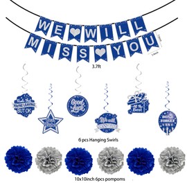 Holkcog Blue Silver Farewell Party Decorations Rude That You'Re Leaving But Ok Background Blue We Miss You Party Decoration Going Away Farewell Party Decor For Men Women Office Coworker Goodbye Party