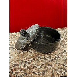 Handmade Talavera Tortilla Warmer, Black Ceramic Tortilla Storage Canister, 8.5-Inch Mexican Pottery