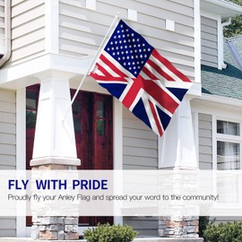 Anley Fly Breeze 3x5 Feet America Britain Friendship Flag - Vivid Color and Fade Proof - Canvas Header and Double Stitched - Friendship Forever US UK Flag with Brass Grommets 3 X 5 Ft