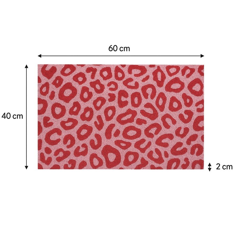Melody Maison Pink Leopard Print Coir Door Mat