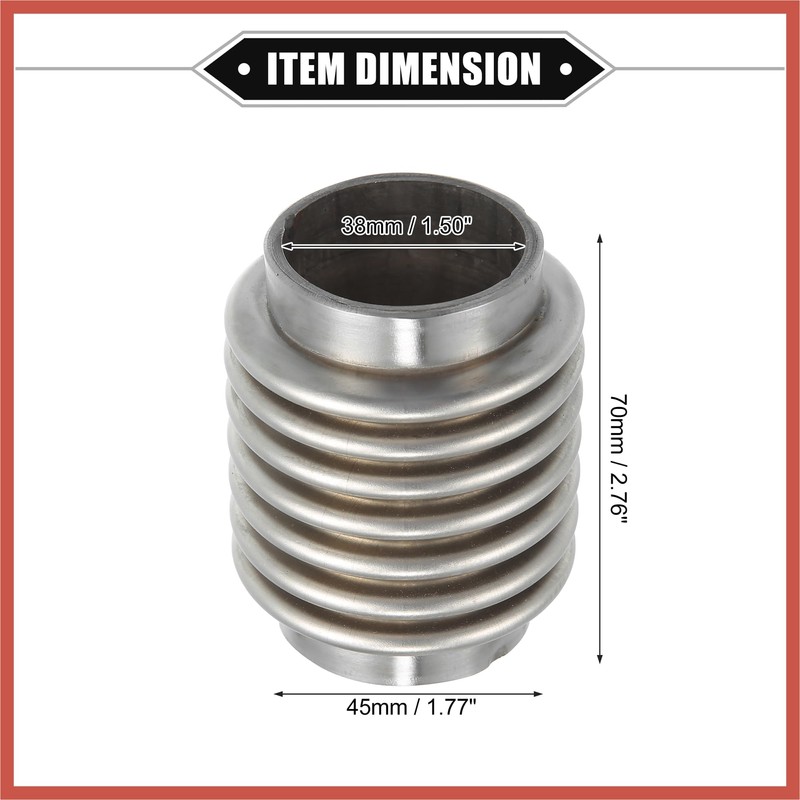 ACROPIX Car Exhaust Flexible Pipe, 38x70mm 1.5"x2.76" Exhaust Flex Connector