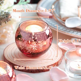 LAMORGIFT 36 Pcs Rose Gold Votive Candle Holders- Rose Gold Party Decorations for Wedding, Bridal Shower Decorations, Engagement, Sweet 16 Birthday Party Table Centerpieces, Mother's Day Decoration