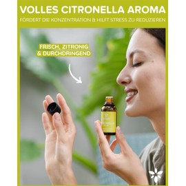 Heldengrün® Organic Citronella Oil (100% Natural), Real Citronella Oil, Citrus, Refreshing & Fresh, Essential Citronella Oil, 3 x 30 ml