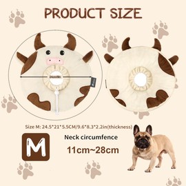 Little Lawrence Adjustable cat Cone Collar Soft to Stop Licking After Surgery for Kitten, Alternative to Cone of Shame cat, Donut Cone for Cats, pet Elizabethan Collar (Cow, Medium)