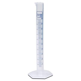 10ml Plastic Graduated Cylinder, Printed Graduations, Single Metric Scale, Polypropylene, Karter Scientific (Case of 6)