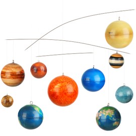 Hollowfly 3D Solar System Mobile Hanging Planets Solar System Decor Educational Planets Model Large Space Nursery Decor for Boys Girl Space Themed Gift