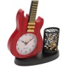 Levemolo Lifelike Violin Clock with Pen Holder Decorative Desktop Clock