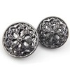 10PCS Clothes Button - Fashion Hollow Flower Metal Shank Round