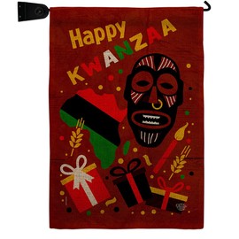 Light Kinara Candles Burlap Garden Flag - Set Mailbox Hanger Black History Kwanzaa Celebrates African Americans Heritage - House Decoration Banner Small Yard Gift Double-Sided Made in USA 13 X 18.5