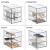 mDesign Plastic Stackable Organizer with 3 Drawers - Pull-Out Drawer