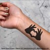 4 x 'Heart Hands' Temporary Tattoos - Water Resistant, Skin-Safe,
