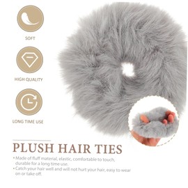 SAFIGLE 8Pcs Elastic Hair Ties for Furry Hair Bands Grey Ginger Soft and Comfortable Ponytail Holders Hair Accessories for School Parties and Everyday