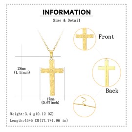 VASSAGO Cross Necklace for Women Layered Celtic Cross Necklace Stainless Steel Inspirational Bible Verse Cross Pendant Necklace for Men, Stainless Steel
