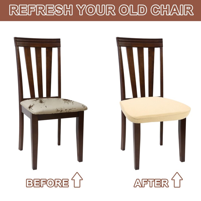 sourcing map 4Pcs Stretch Seat Covers, Dining Chair Seat Slipcover