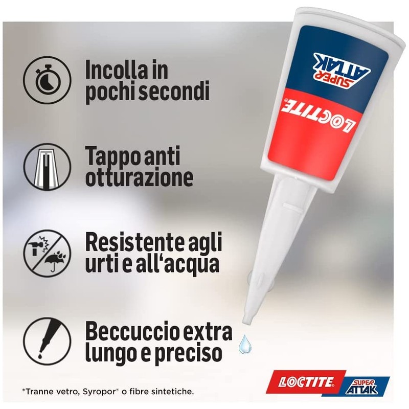 Loctite Super Attak Precision Max, Colla liquida trasparente con beccuccio