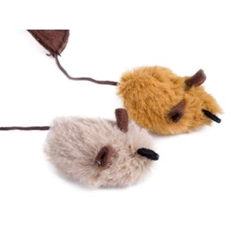 Petface Feather Tail Mice Cat Toy, Pack of 2