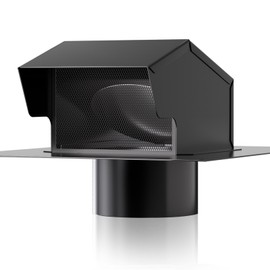 Roof Vent Cap - Hon&Guan Roof Vents 4 Inch Galvanized Steel Bathroom 4 Roof Exhaust Vent for Ventilation System-with Damper, Black
