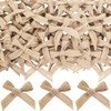 100pcs Christmas Mini Burlap Bows, Linen Handmade Mini Bow for