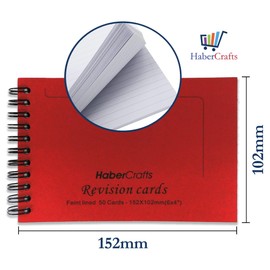 Revision Cards Flash Cards Revision Book Study Cards Que Cards Book Record Card Lined Flash Cards For Spiral Bound Flashcards For Exams Thick 140gsm A6 6x4 Notebook Ruled Pad (5 Books - 250 Sheets)