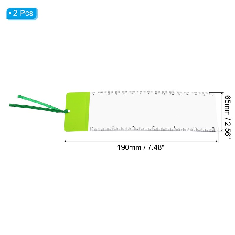 PATIKIL Bookmark Magnifier with Ruler, 2 Pack 3X Magnifying Sheet