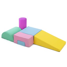 6 Pieces Soft Play Climbing for Toddlers – Indoor Foam Climber Playset for Crawling, Sliding & Active Play, Safe & Modular Design for Home & Daycare for Toddlers 1-3(Colorful)