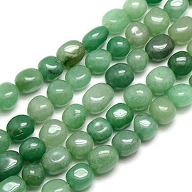 Fashewelry 38Pcs Irregular Natural Green Aventurine Stone Beads Nugget Tumbled Chakra Gemstone Beads Crystal Healing Drilled Loose Beads 8-12mm for Earring Bracelet Necklace Jewelry Making