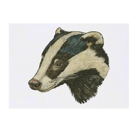 Azeeda 'Dachs-Porträt, Seitenansicht' Temporäres Tattoo - Hautfreundlicher & Ungiftiger Abziehbild · Wasserfest (TO00086411)