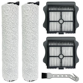 Brush Rollers and Filters Replacement Compatible with Tineco FLOOR ONE S5 Steam Cleaner Wet Dry Vacuum All-in-One, 2 Brush Rollers + 2 Vacuum Filters + 1 Cleaning Tool