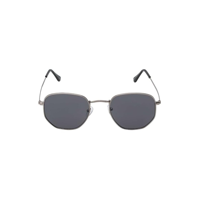 30561 Unisex Sun Glasses Square Pilot Shape Metal Frame, black-anthracite