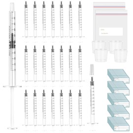 50 Pcs Colostrum Collection Kit,1ml Colostrum Syringe with Protective Cap,Breast Milk Collector Breastfeeding with 4 Measuring Cup and 52 Stickers,Colostrum Harvesting Kit for Breastfeeding