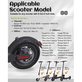 GLDYTIMES 8.5 x 2.0 Inches Electric Scooter Gotrax Tire 50/75-6.1 Solid Tire Fit for Gotrax Gxl V2/XR Apex Xl~Hiboy S2 Max Pro~Hover 1~AOVOPRO ES80~Xiaomi, 8 1/2" Tyre Anti-explosion Replacement Wheel