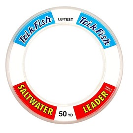 TrikFish Monofilament Leader Line for Saltwater Fishing - Premium Mono Leader Fishing Line - Saltwater Leader Material - Clear, High-Strength & Abrasion Resistance, User-friendly Wrist Spool - 50 Yard
