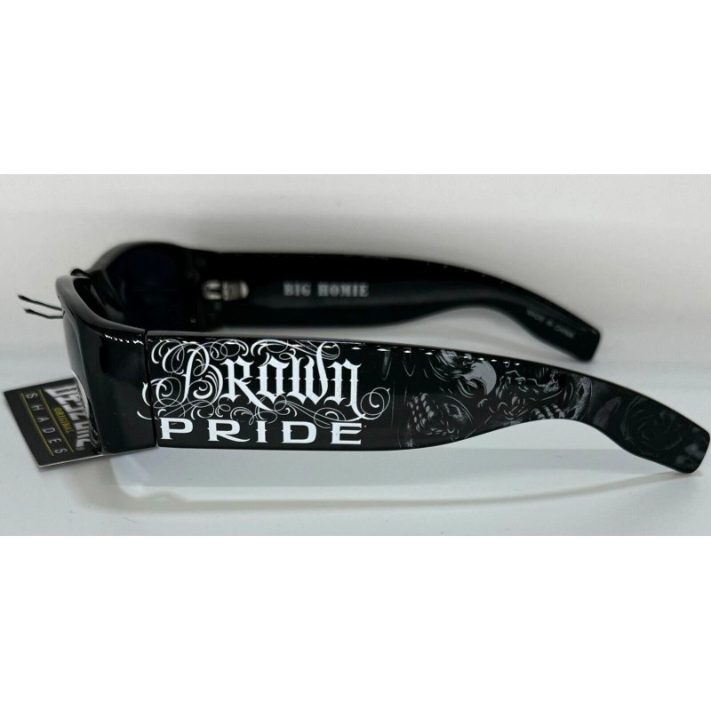 Dyse Locs Rectangular Lowrider Biker Flat Top Large Frame Brown