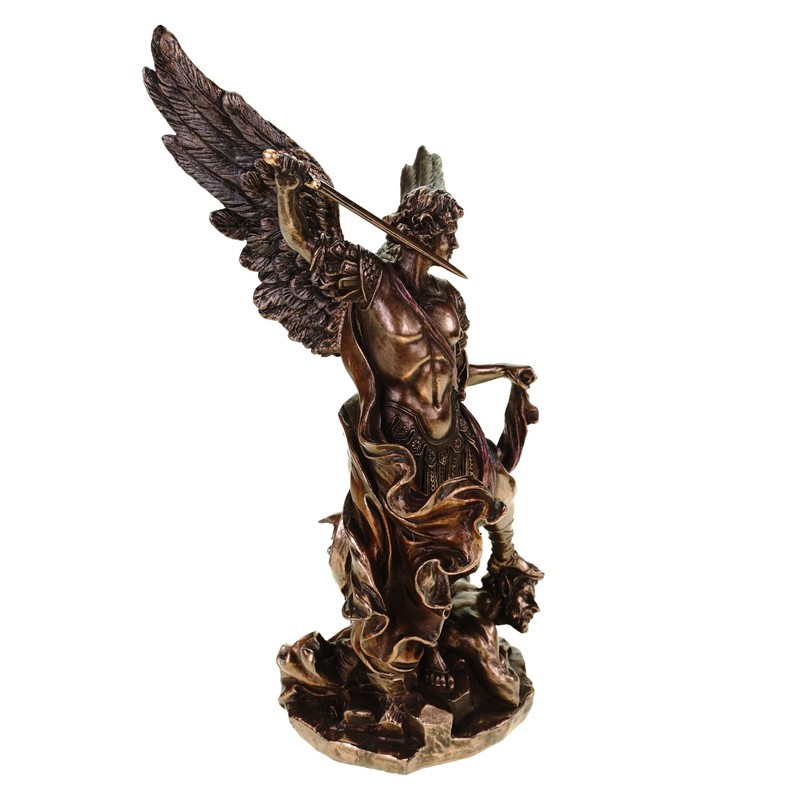 Archangel Michael Bronze Figurine Fights Evil