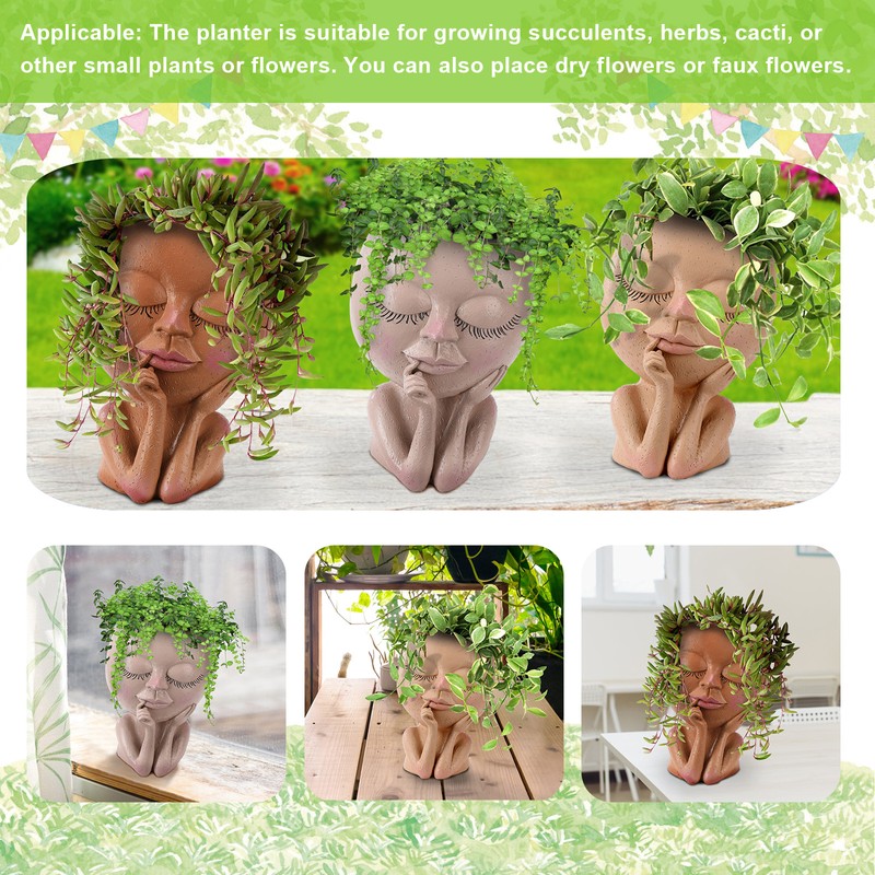 Face Planter Pots Head Planter Face Flower Pot Head Planter