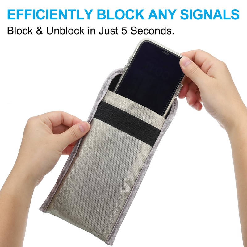 2 Pack Faraday Bags, 6.5 Inch Signal Blocking Key Pouch