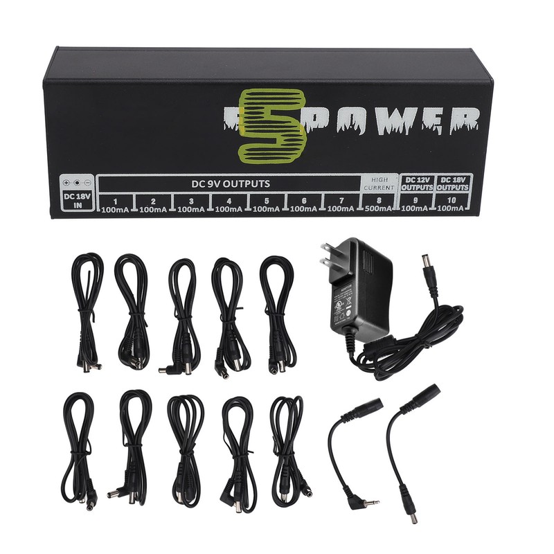 Guitar Effect Pedal Power Supply 10 Independent DC 9V 12V