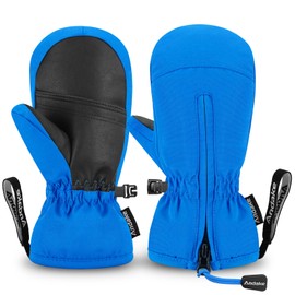 Andake Kids Ski Mittens Gloves Waterproof&Breathable Winter Warm Snow Gloves for Ages 1-10 Toddler Baby Girls and Boys(Blue,XXS(Fits 3-6Y))