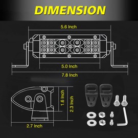 Slim LED Light Bar 5 Inch, AKD Part 72W Spot Flood Combo Small LED Pods Off Road Driving Light Bars Mini Work Light Slim LED Bar Lights for Truck Motorcycle UTV ATV SUV Dirt Bike Lawn Mower