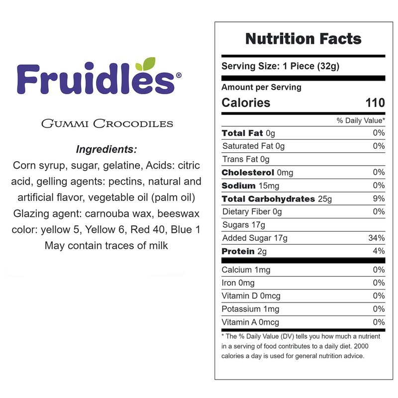 Fruidles Crocodiles Gummi Candy, Delicious Multicolor Fruit Flavors Gummies (1