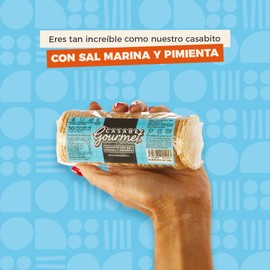 Casabe Gourmet Casabito – Box of 12 packs of Casabe Cracker with Sea Salt and Pepper, of 30 units each pack (70 gr). 100% Yuca Root, Vegan, Gluten-Free, made in Venezuela (840 gr TOTAL)