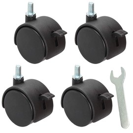 BESTU Screw-in Caster Freely with Stopper, 2.0 inches (50 mm), Swivel, M8, 3.1 inches (8 cm) A Screw, Wagon, Shopping Cart, Furniture, Replacement Tire Kit, DIY, 2 Wheels, Hard Rubber Casters 2.0 inches (50 mm), Set of 4