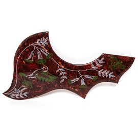 Acoustic Guitar Pickguard Scratch Plate, Hummingbird Self Adhensive, Thickness 2 MM for Gibson Folk Acoustic Guitar Replacement Parts (red1)
