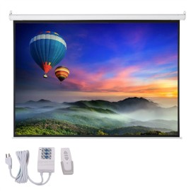 Unbranded 100" 4:3 Electric Projection Projector Screen Movie Theater Matte White w/Remote