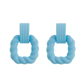 RUOFFETA Rectangle Earrings for Women, Acrylic Square Earrings Twisted Geometric Statement Jewelry (Sky Blue)