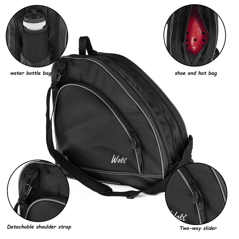 WOLT Ice Skate Bag Roller Skate Bag Backpack Adjustable Shoulder
