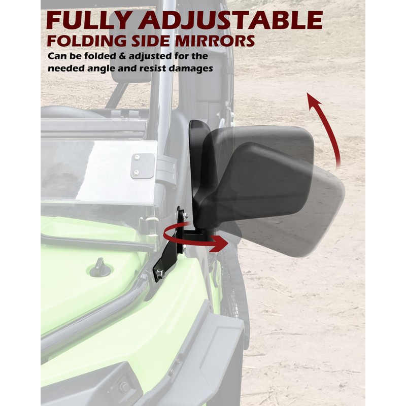 SAUTVS Adjustable Side Mirrors Compatible with Honda Pioneer 520 2021-2025,