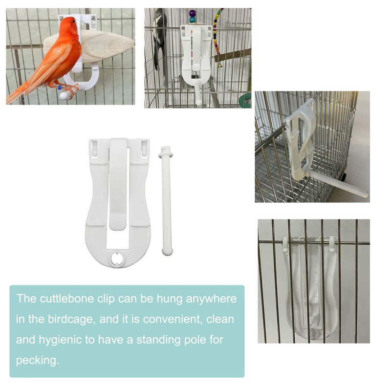 NentMent 2 Pack Cuttlebone Holder for Birds Cage with Perches