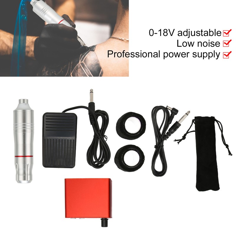 Rotary Pen Tattoo Machine Kit Tattoo Power Supply Foot Pedal