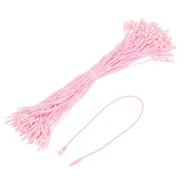 MECCANIXITY Cotton Hang Tag String Snap Lock Pins Loop Price Tag Fastener Plastic Tags Ties Pink 7.8 Inch Pack of 100